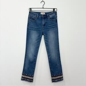 Driftwood Colette Cropped Denim Jean Embroidered Size 26